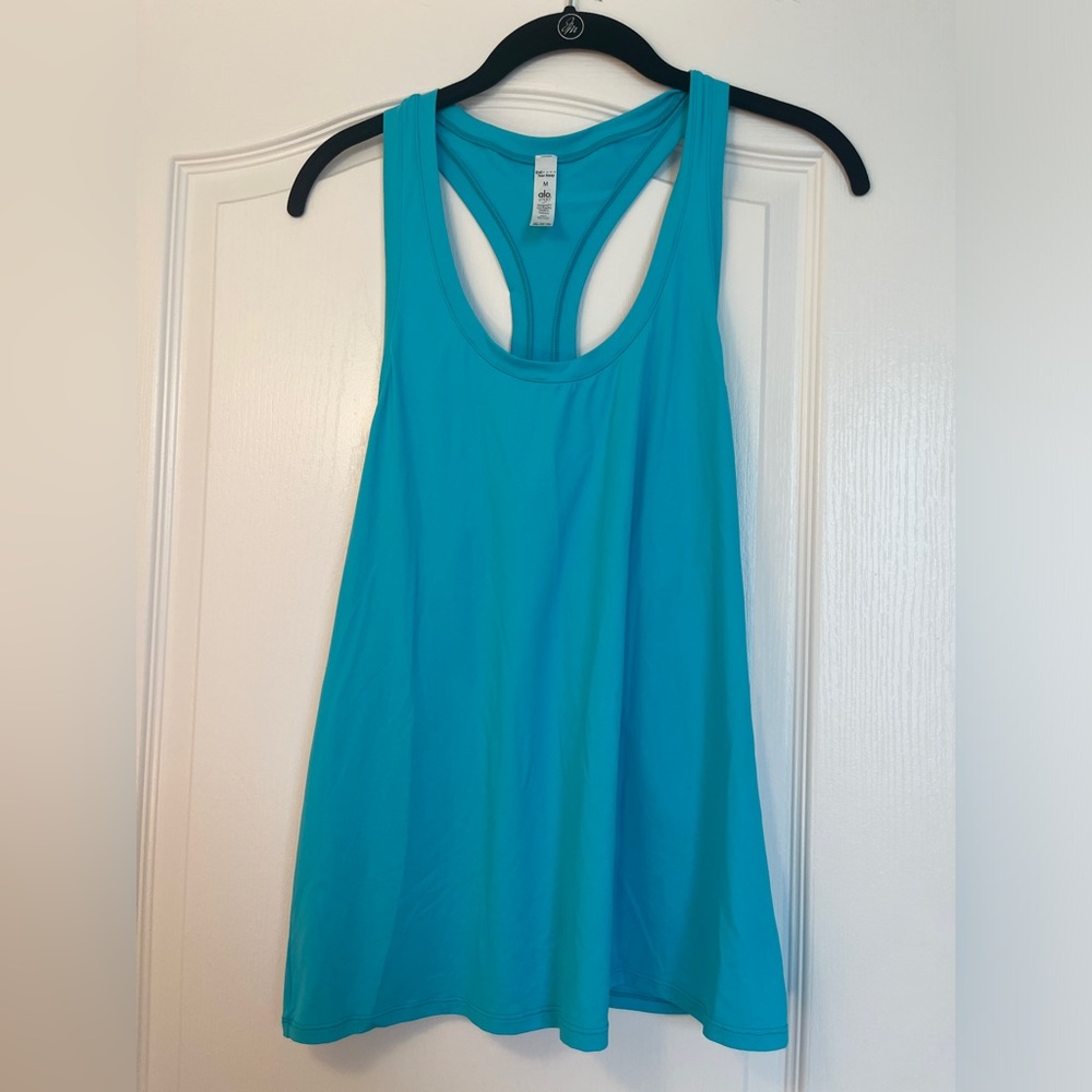 Alo Yoga All Day Tank Top Women’s Size M Teal Training Workout